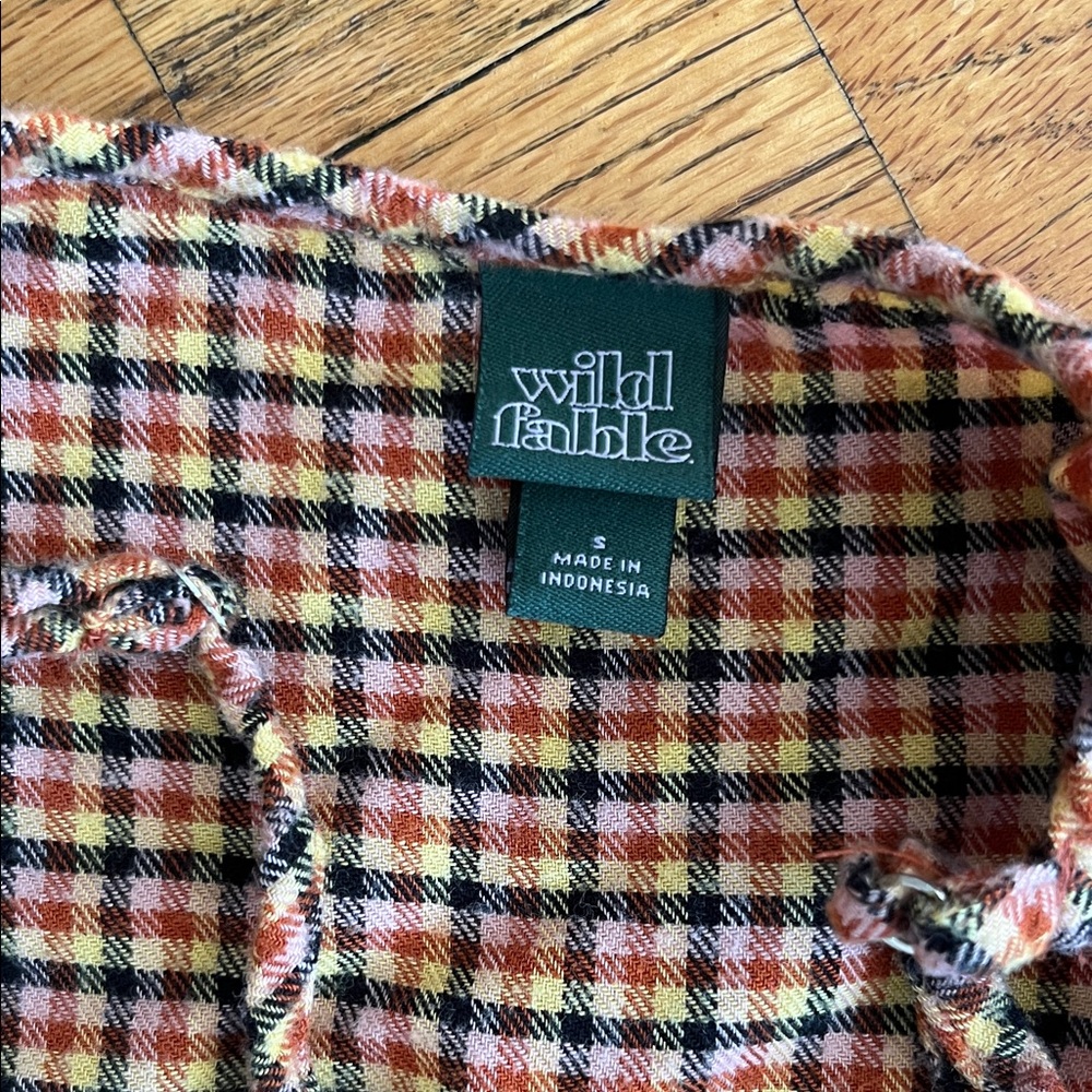 wild fable Brown Plaid Mini Dress with Thin Straps - Picture 2 of 5